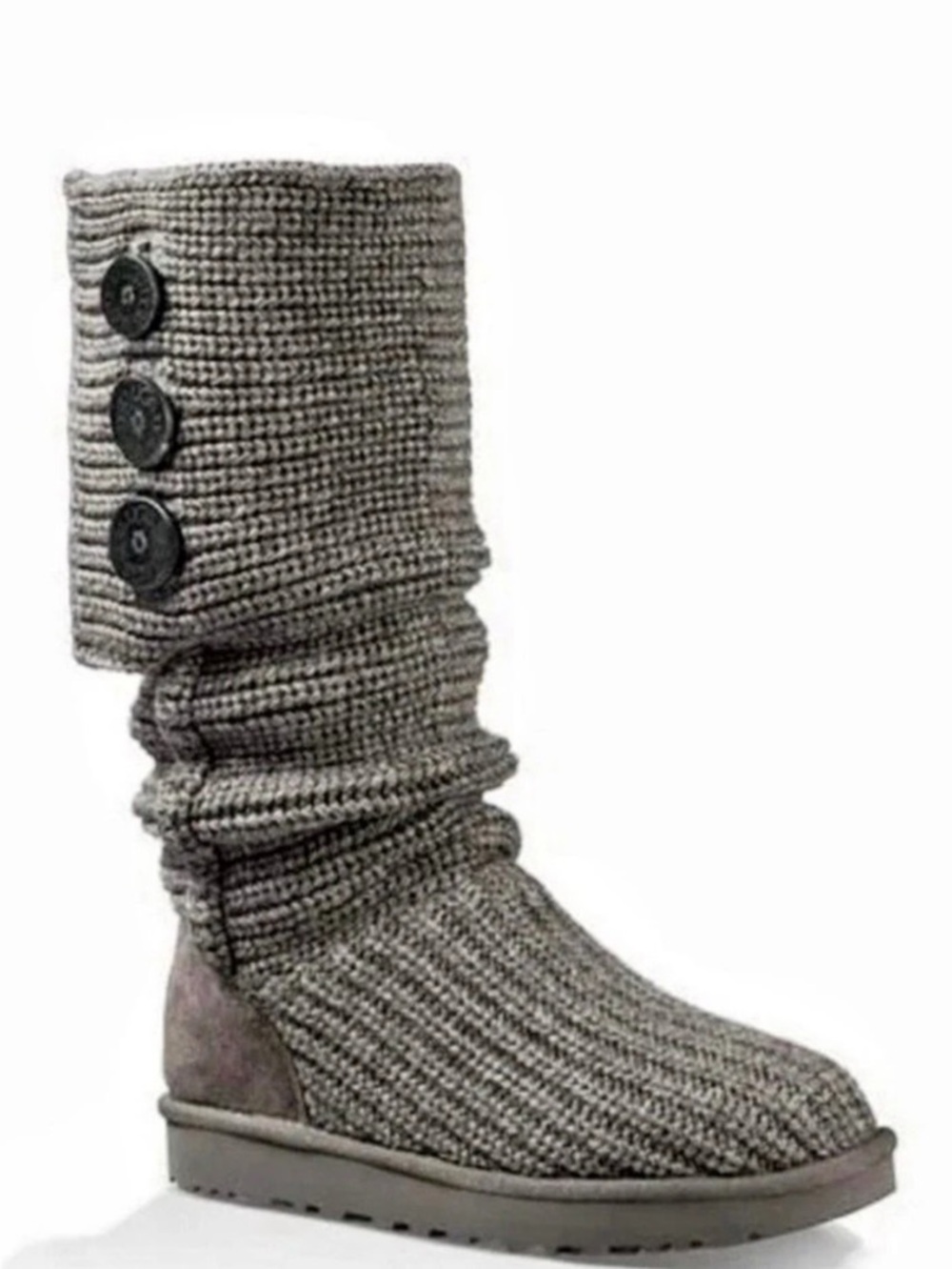 UGG Classic Cardy Knit Tall Boots Gray US 8